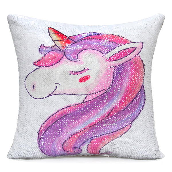 White Unicorn Pillow cover