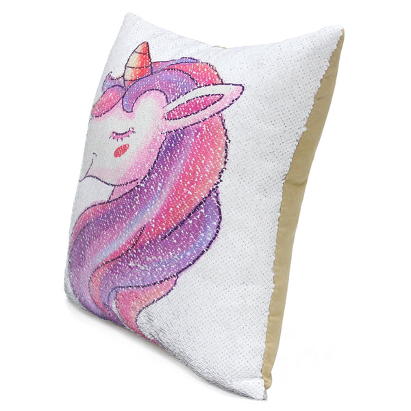 White Unicorn Pillow cover side view