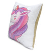 White Unicorn Pillow cover side view