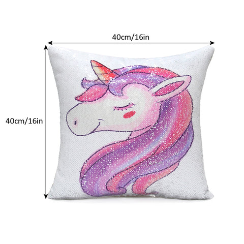 White Unicorn Pillow cover measurements
