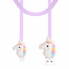 IOS Rainbow Unicorn Cable Charger hanging showing both unicorn heads