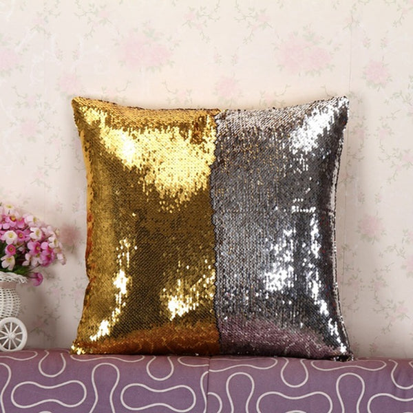 Gold and Silver sequins mermaid pillow